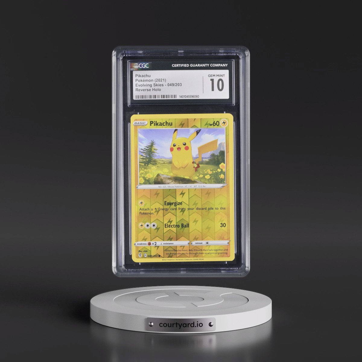 2021 Evolving Skies #049/203 Pikachu - Reverse Holo (CGC 10 GEM MINT)