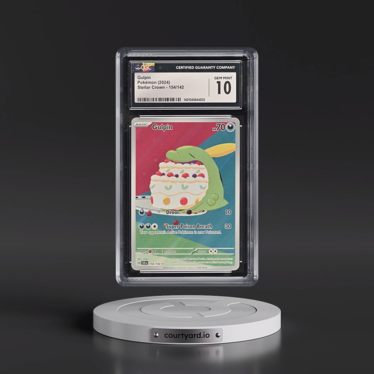 2024 Stellar Crown - SCR EN #154/142 Gulpin - Illustration Rare Holo (CGC 10 GEM MINT)
