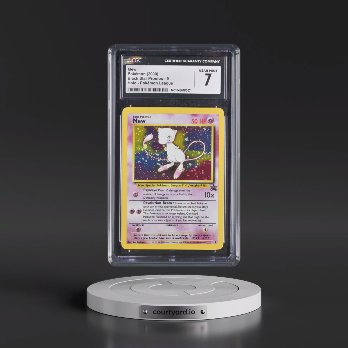1999 Black Star Promos #9 Mew - Pokémon League (Holo) (CGC 7 NM)