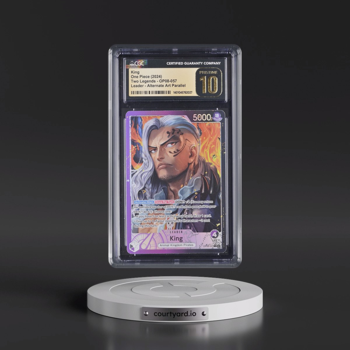 2024 Two Legends (OP08) - English #OP08-057 King - (Map Text Box) Alt Art (CGC 10 PRISTINE)
