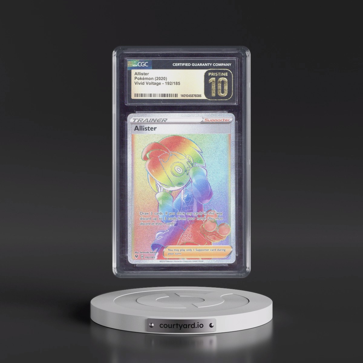 2020 Vivid Voltage #192/185 Allister - Rainbow Rare Holo (CGC 10 PRISTINE)