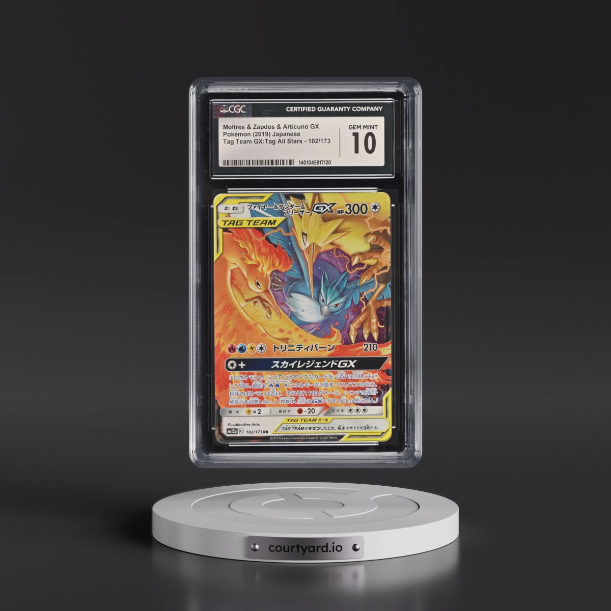 2019 Tag Team GX: Tag All Stars #102/173 Moltres &amp; Zapdos &amp; Articuno GX - Holo (CGC 10 GEM MINT)