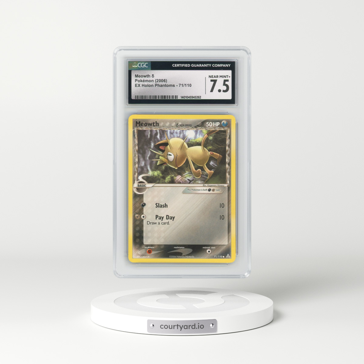 2006 EX Holon Phantoms #71/110 Meowth δ (CGC 7.5 NM+)