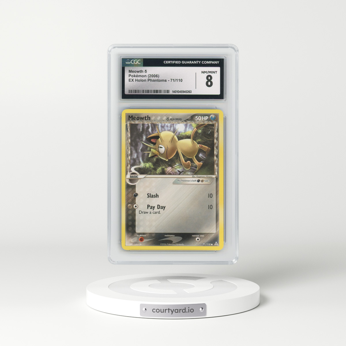 2006 EX Holon Phantoms #71/110 Meowth δ (CGC 8 NM-MT)