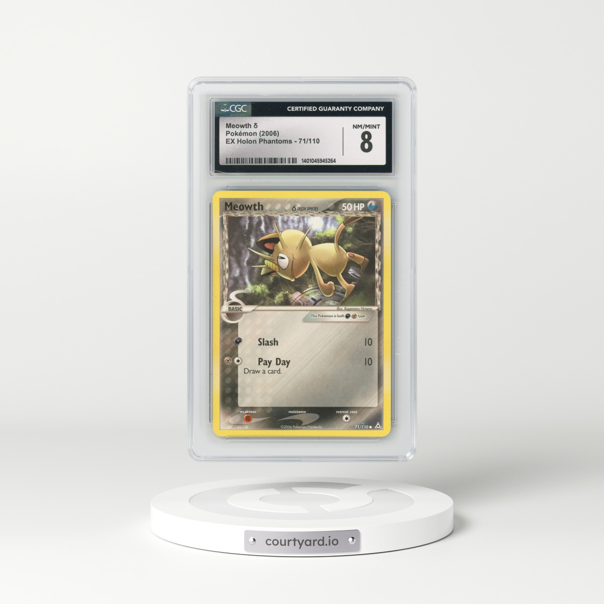 2006 EX Holon Phantoms #71/110 Meowth δ (CGC 8 NM-MT)