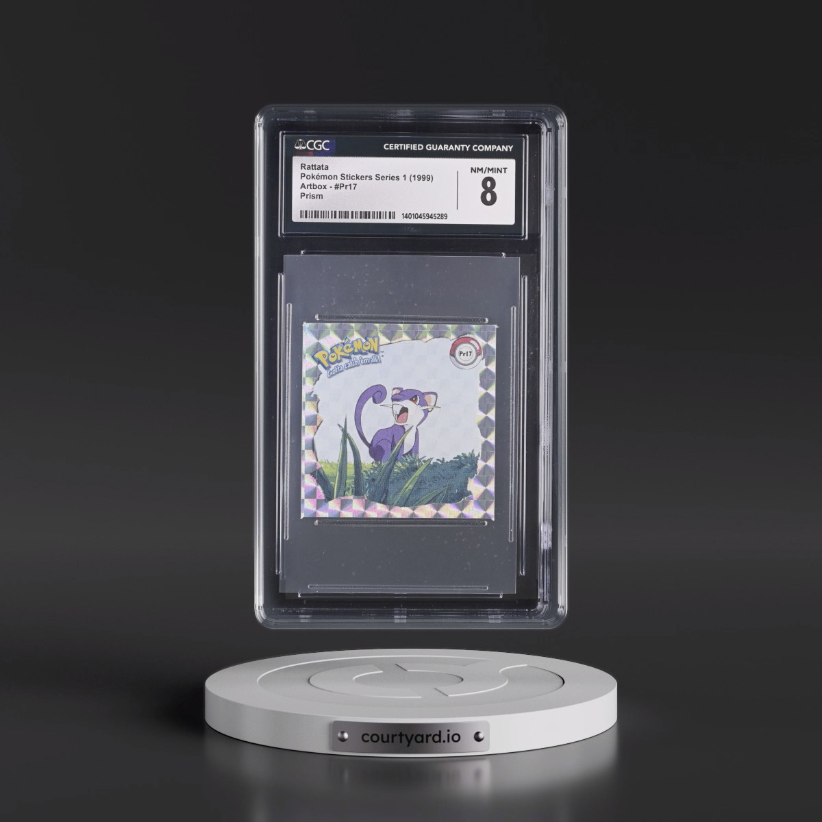 1999 Pokémon Stickers Series 1 (Artbox) - English #Pr17 Rattata - Prism (CGC 8 NM-MT)