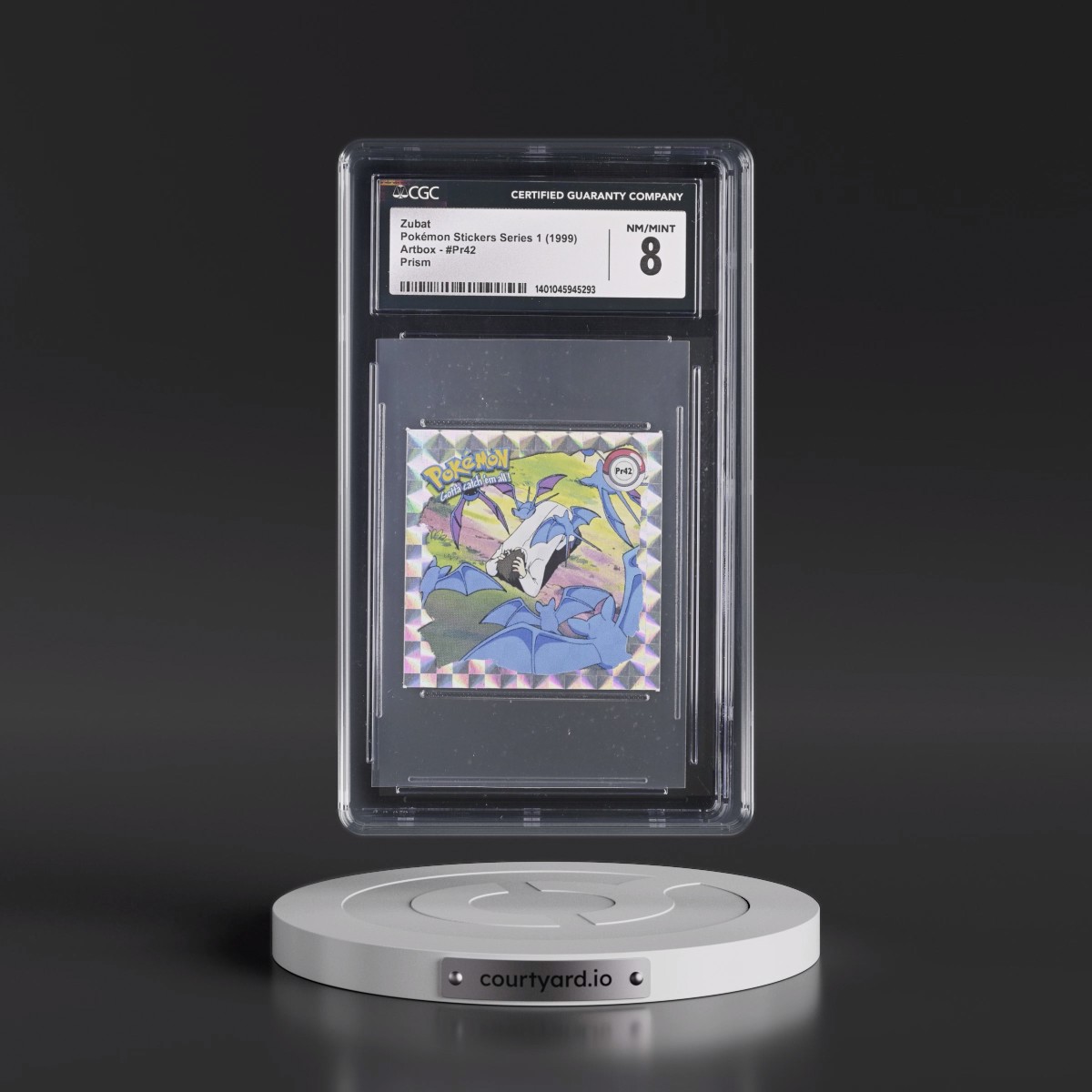 1999 Pokémon Stickers Series 1 (Artbox) - English #Pr42 Zubat - Prism (CGC 8 NM-MT)