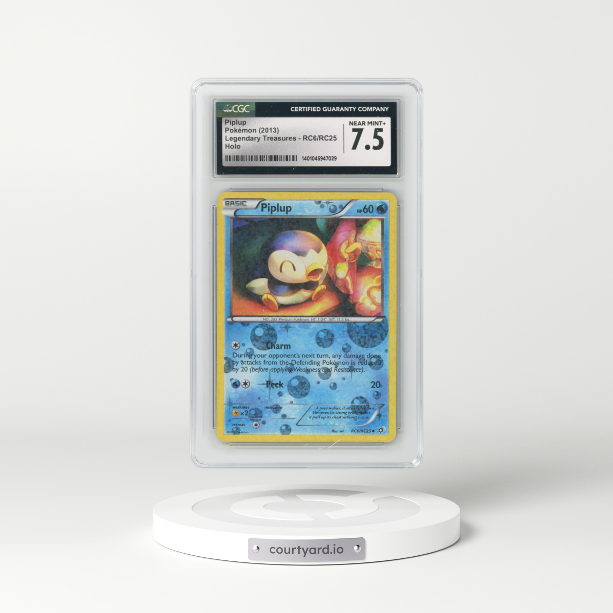 2013 Legendary Treasures #RC6/RC25 Piplup - Radiant Collection Holo (CGC 7.5 NM+)