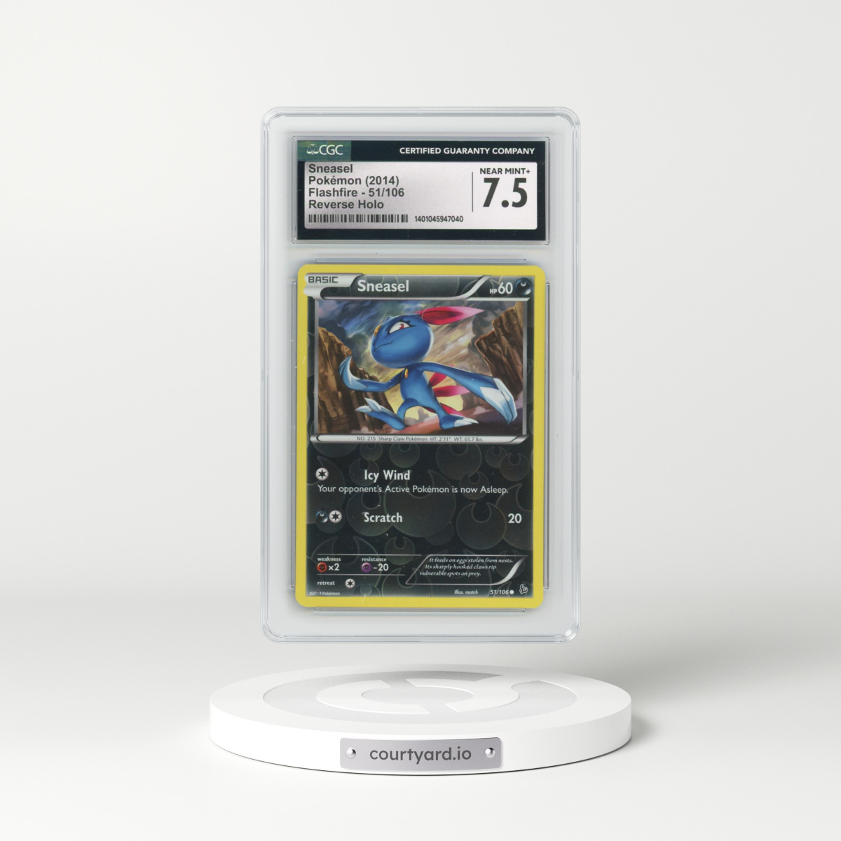2014 Flashfire #51/106 Sneasel - Reverse Holo (CGC 7.5 NM+)