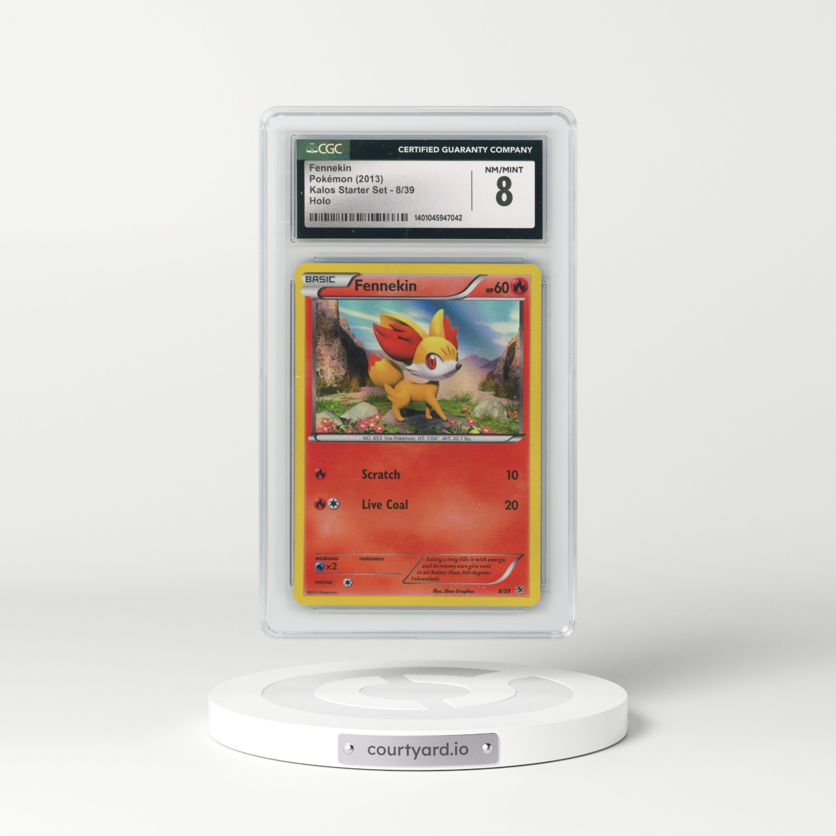 2013 Kalos Starter Set #8/39 Fennekin - Holo (CGC 8 NM-MT)
