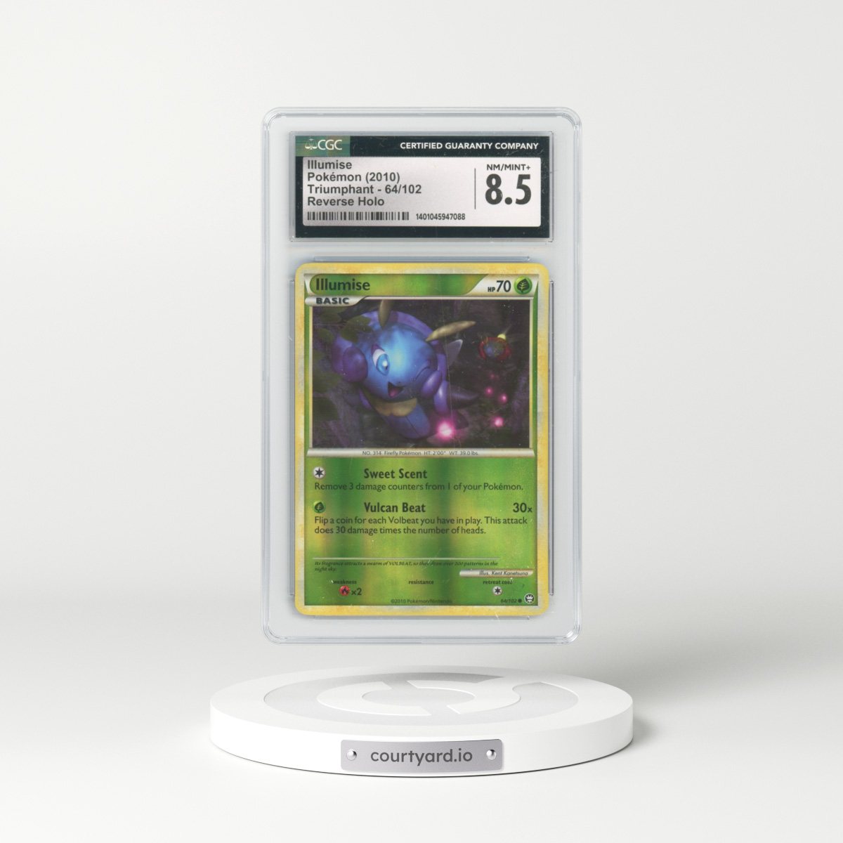 2010 Triumphant #64/102 Illumise - Reverse Holo (CGC 8.5 NM-MT+)