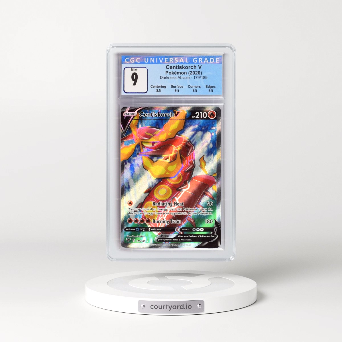 2020 Darkness Ablaze #179/189 Centiskorch V - Ultra Rare Holo (CGC 9 MINT)