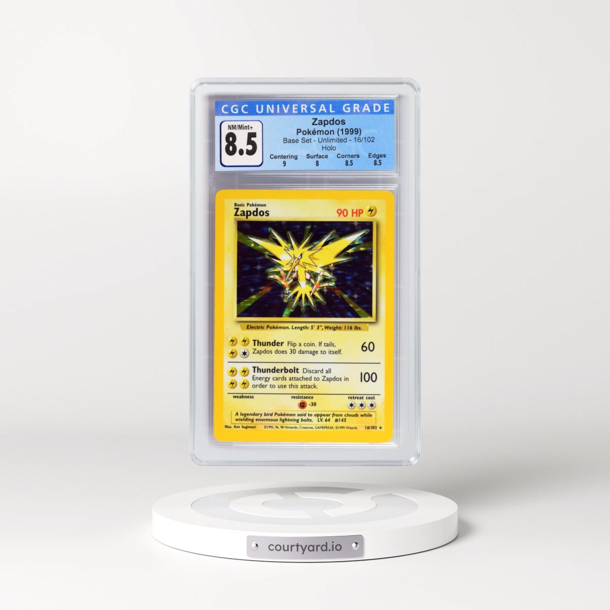 1999 Base Set #16/102 Zapdos - Holo (CGC 8.5 NM-MT+)