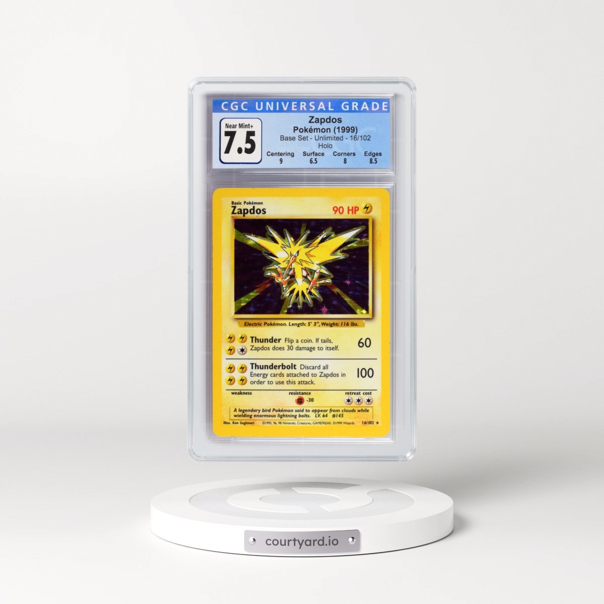 1999 Base Set #16/102 Zapdos - Holo (CGC 7.5 NM+)