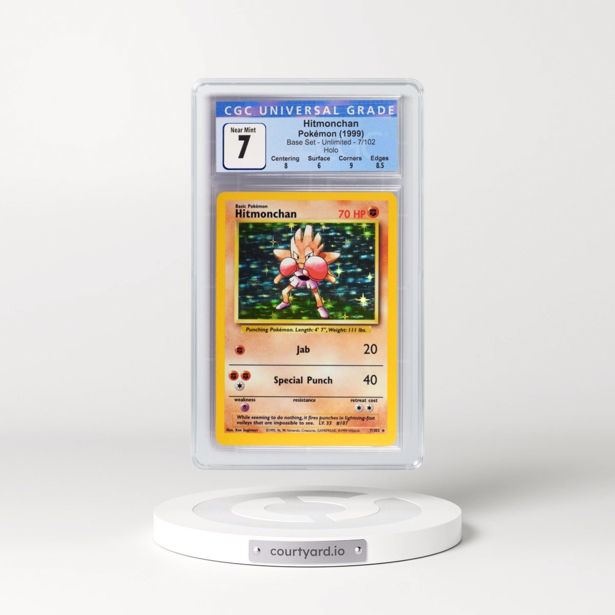 1999 Base Set #7/102 Hitmonchan - Holo (CGC 7 NM)