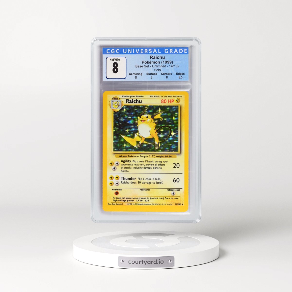 1999 Base Set #14/102 Raichu - Holo (CGC 7.5 NM+)
