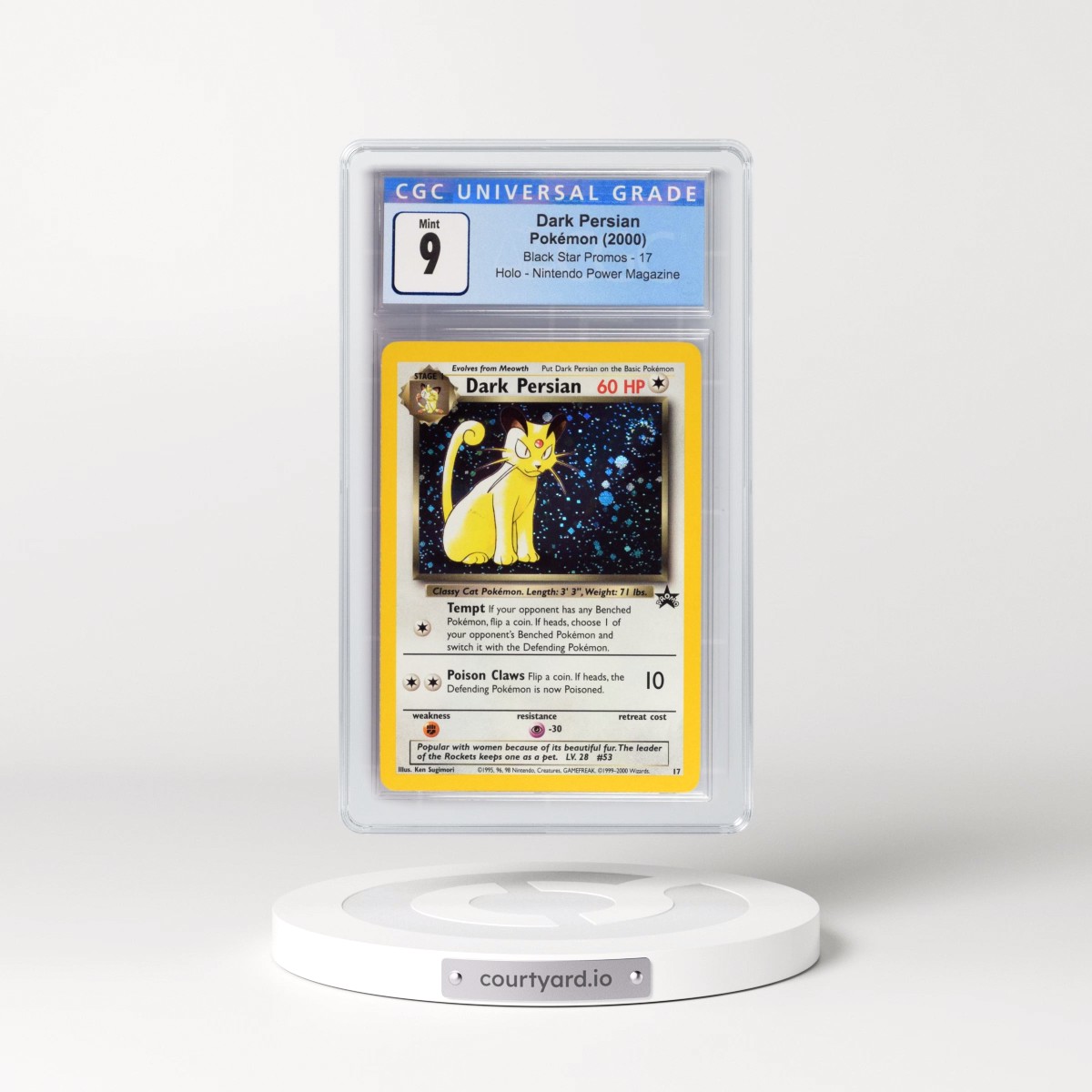 1999 Black Star Promos #17 Dark Persian - Nintendo Power Magazine (Holo) (CGC 9 MINT)