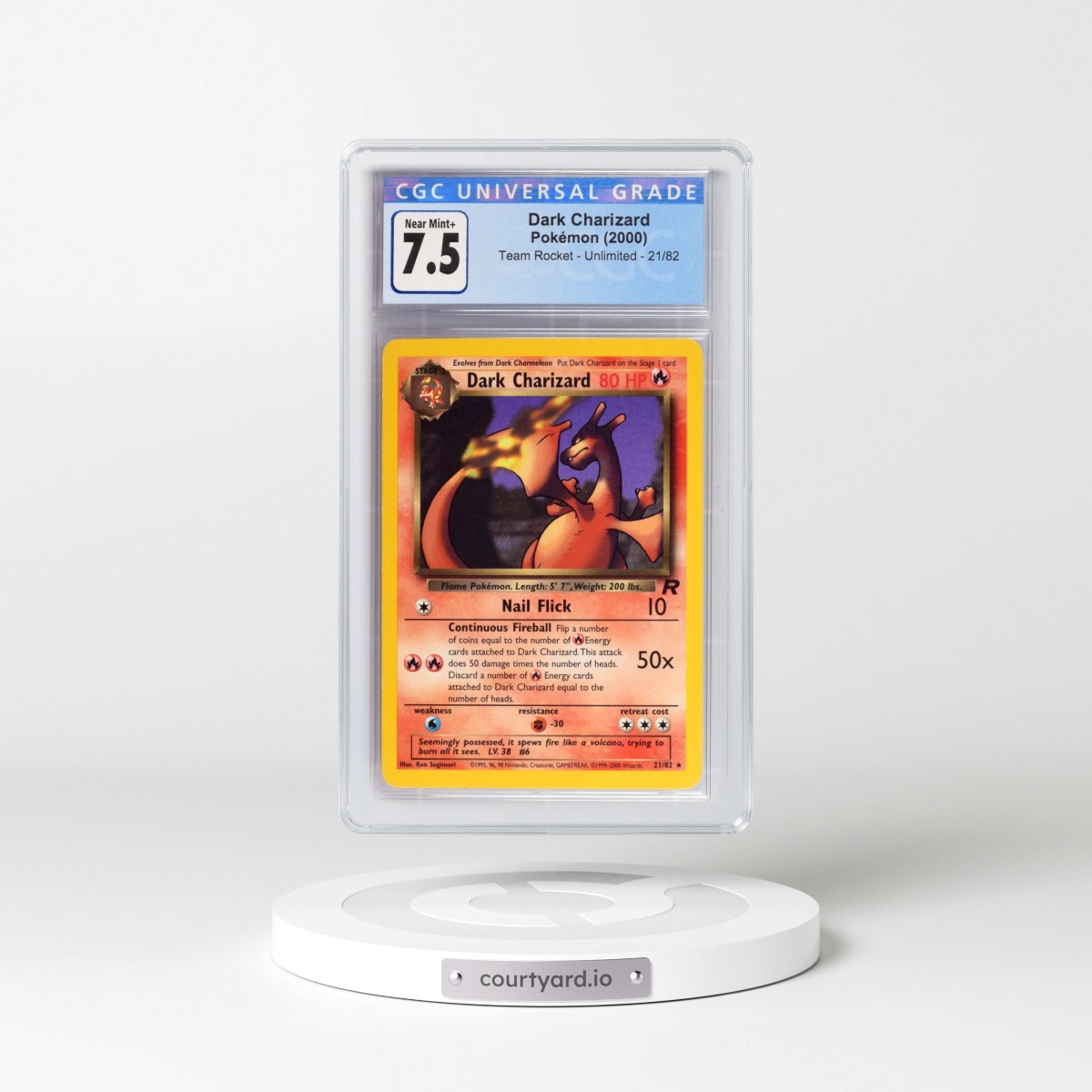 1999 Team Rocket #21/82 Dark Charizard (CGC 7.5 NM+)