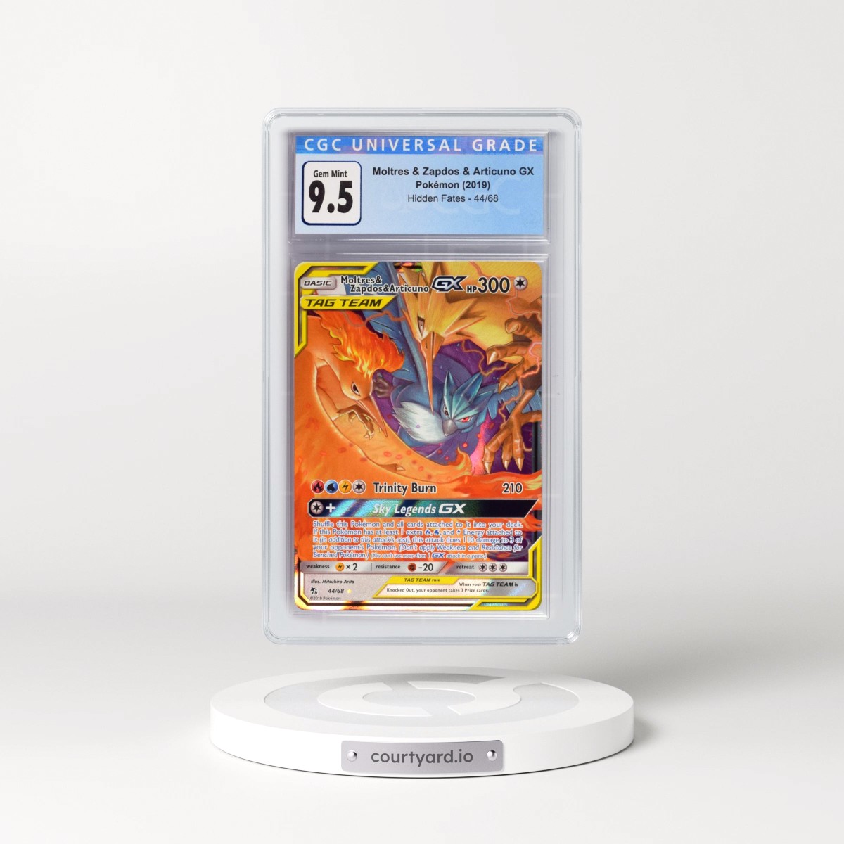 2019 Hidden Fates #44/68 Moltres & Zapdos & Articuno GX - Holo (CGC 10 GEM MINT)