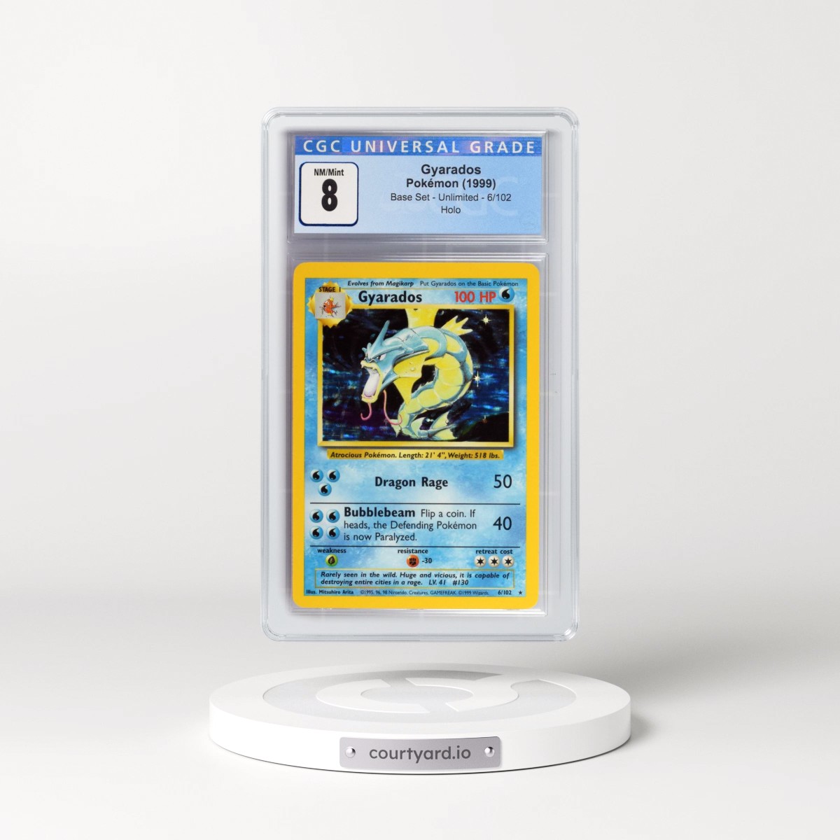 1999 Base Set #6/102 Gyarados - Holo (CGC 8 NM-MT)
