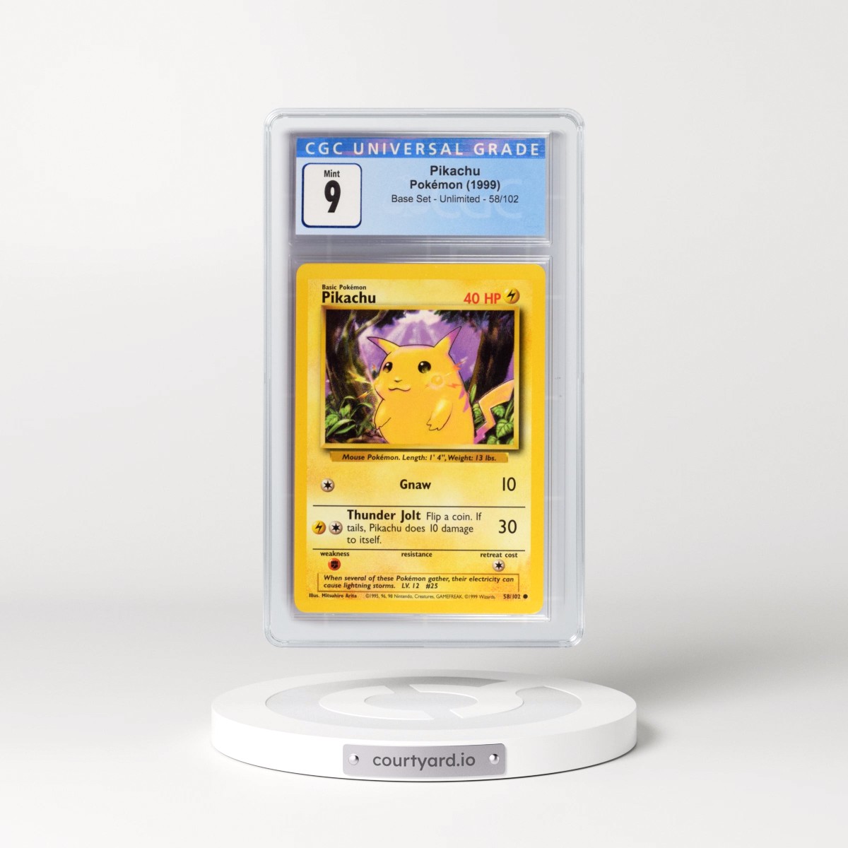 1999 Base Set #58/102 Pikachu - Yellow Cheeks (CGC 9 MINT)