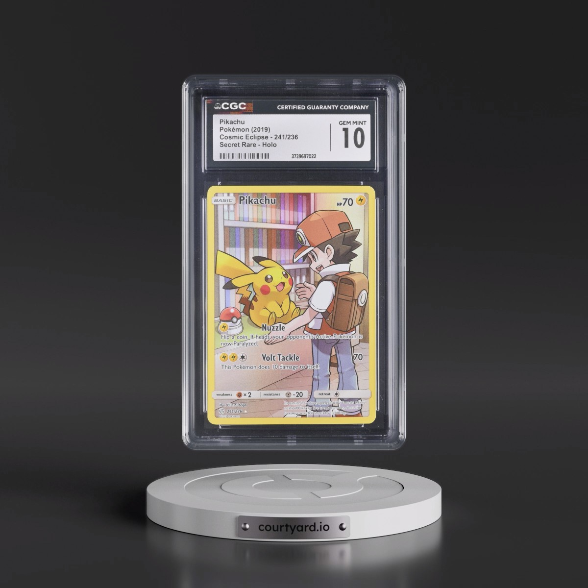 2019 Cosmic Eclipse #241/236 Pikachu - Secret Rare Holo (CGC 10 GEM MINT)