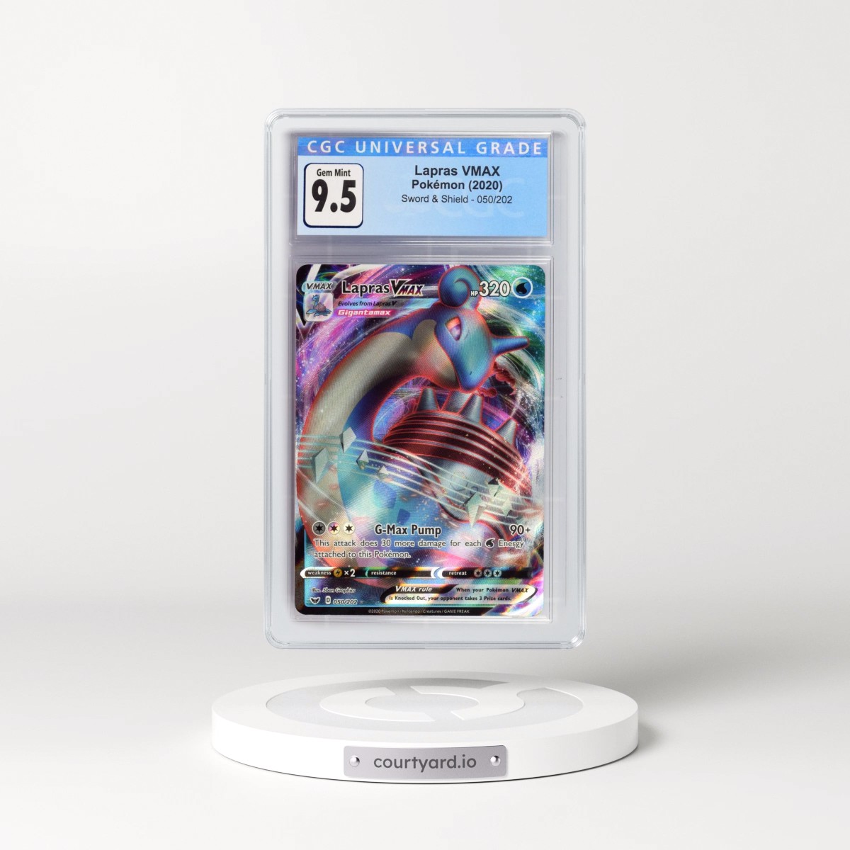 2020 Sword & Shield #050/202 Lapras VMAX - Holo (CGC 10 GEM MINT)