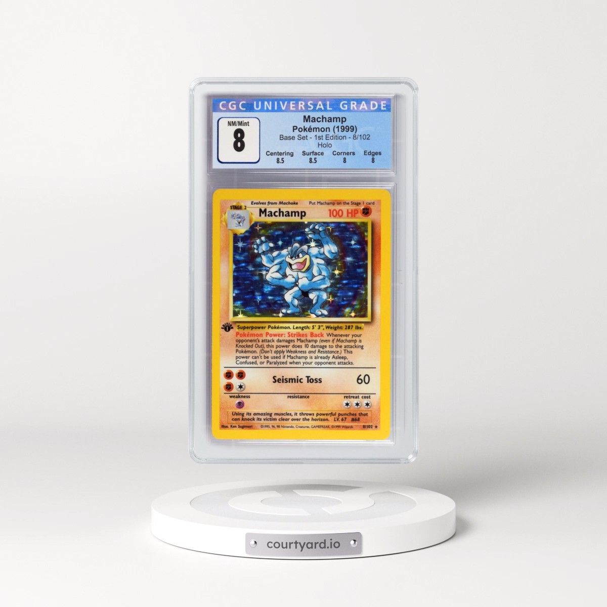 1999 Base Set #8/102 Machamp - 1st Edition Holo (CGC 8 NM-MT)