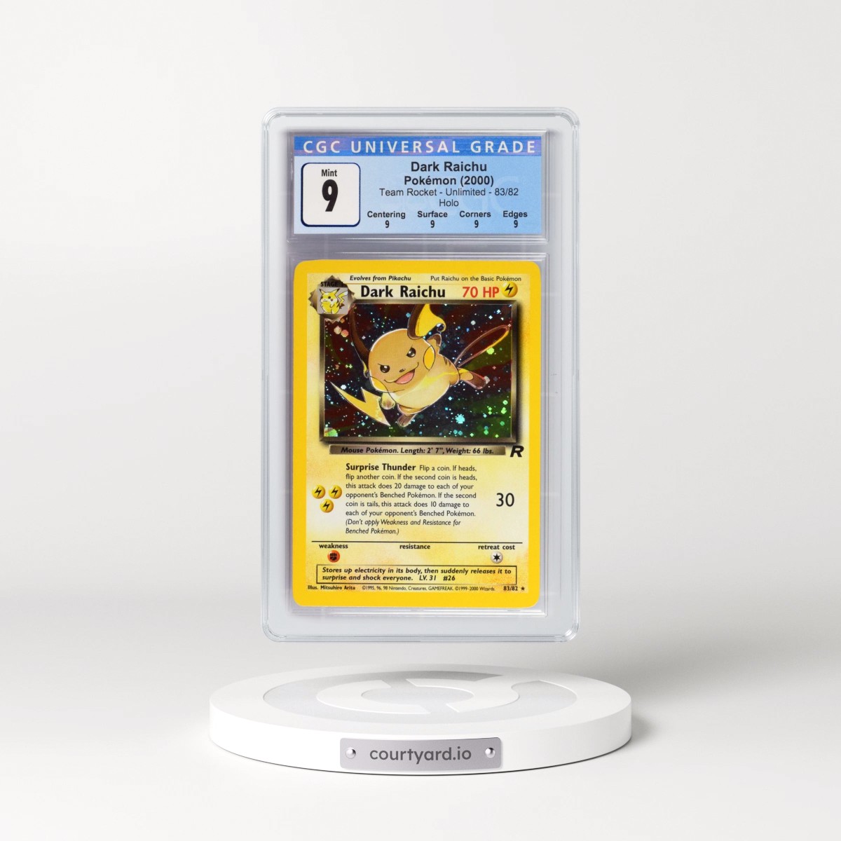 1999 Team Rocket #83/82 Dark Raichu - Holo (CGC 9 MINT)