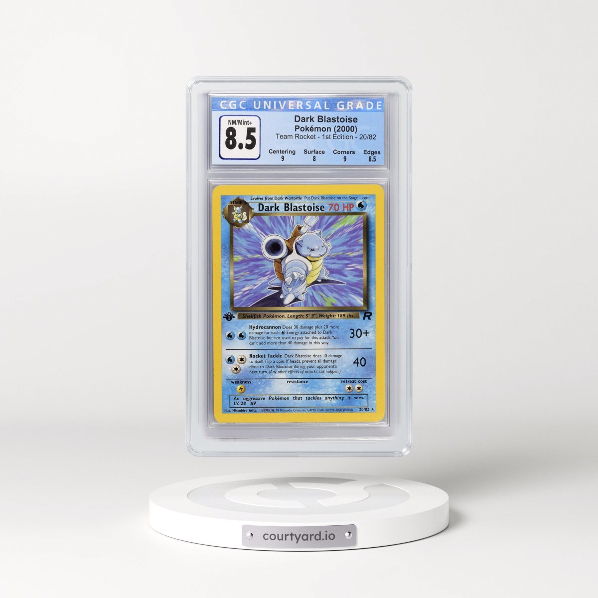 2000 Team Rocket Dark Blastoise - 1st Edition #20/82 CGC 8.5