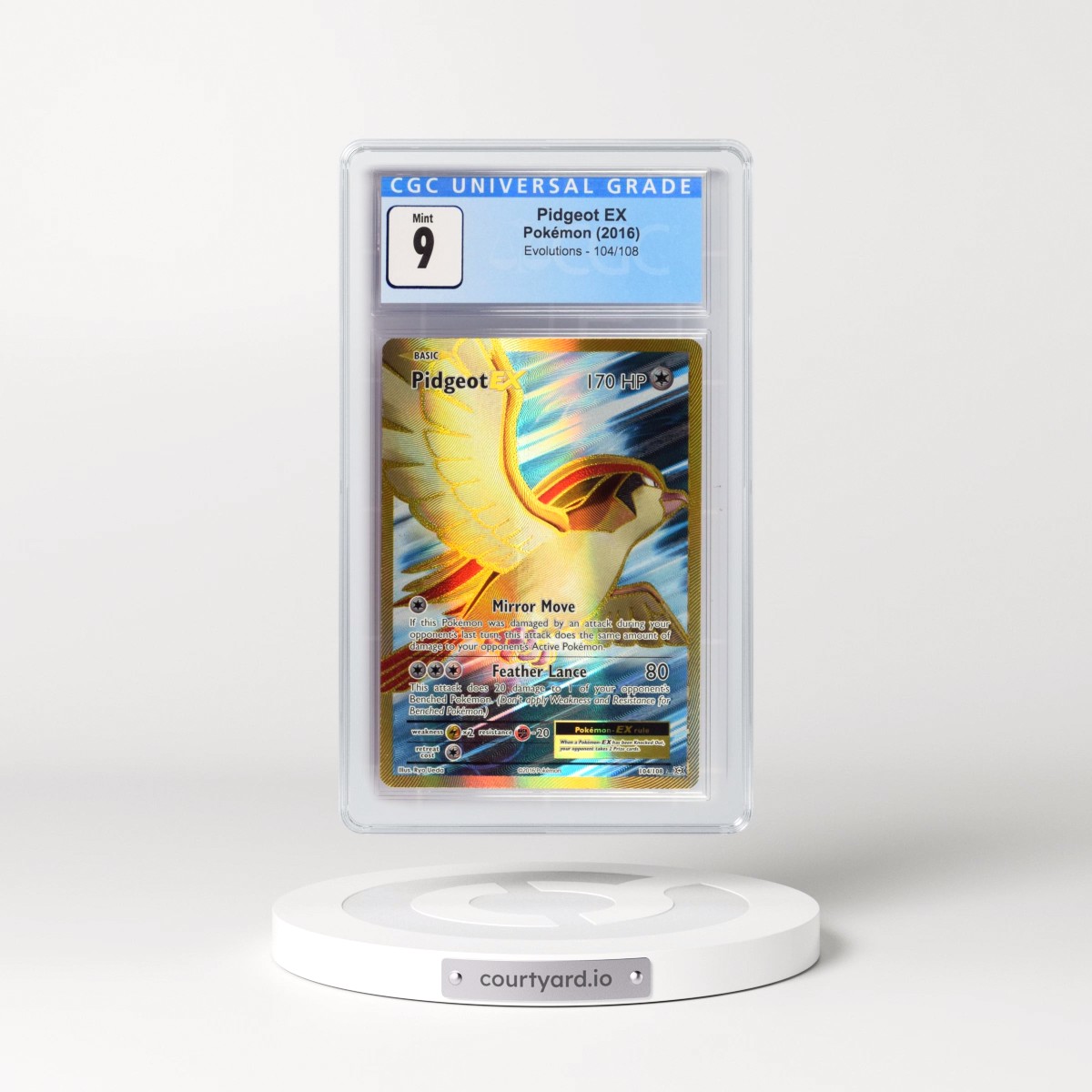 2016 Evolutions #104/108 Pidgeot EX - Ultra Rare Holo (CGC 9 MINT)