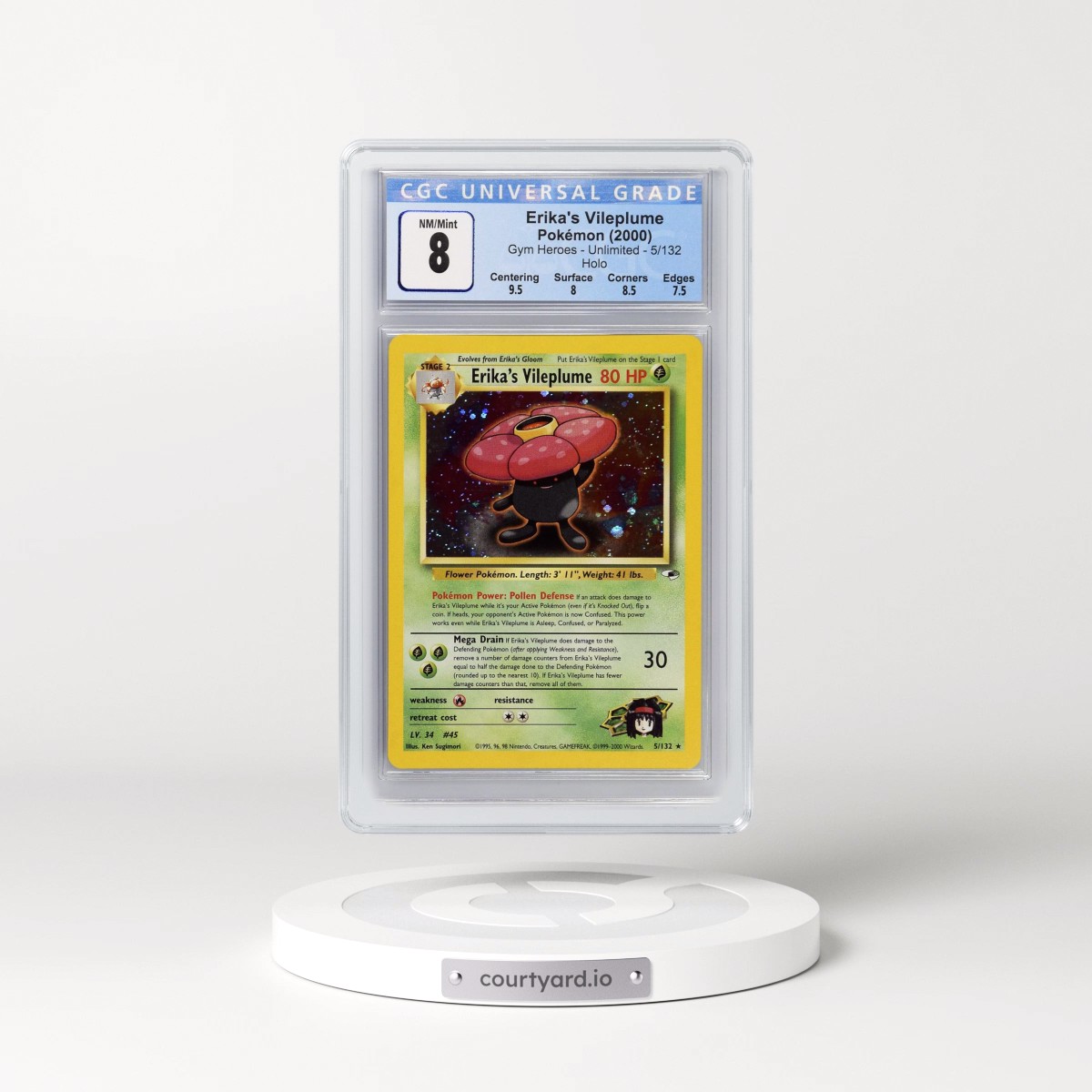 2000 Gym Heroes #5/132 Erika's Vileplume - Holo (CGC 8 NM-MT)