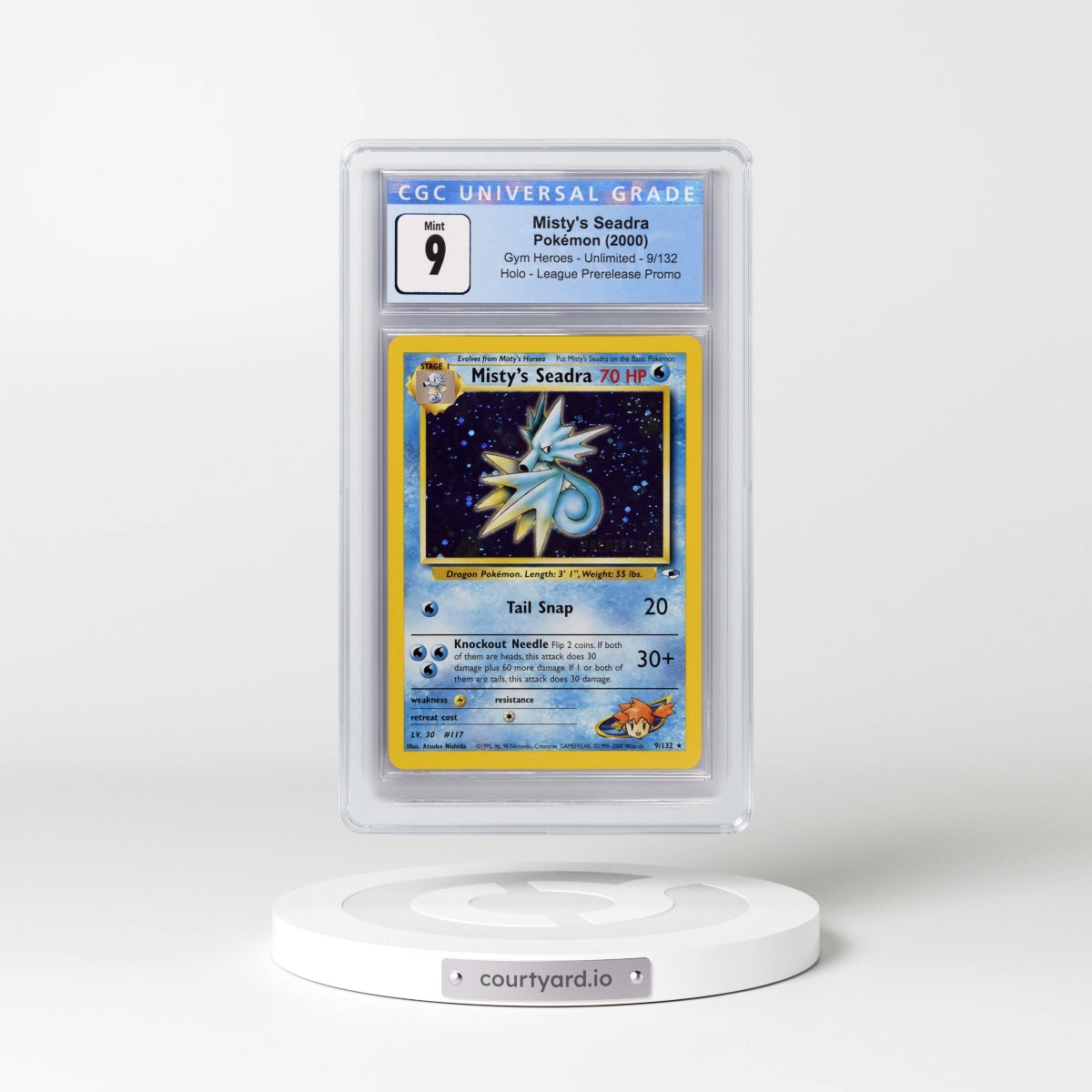 2000 Gym Heroes #9/132 Misty's Seadra - League Prerelease Promo (Holo) (CGC 9 MINT)