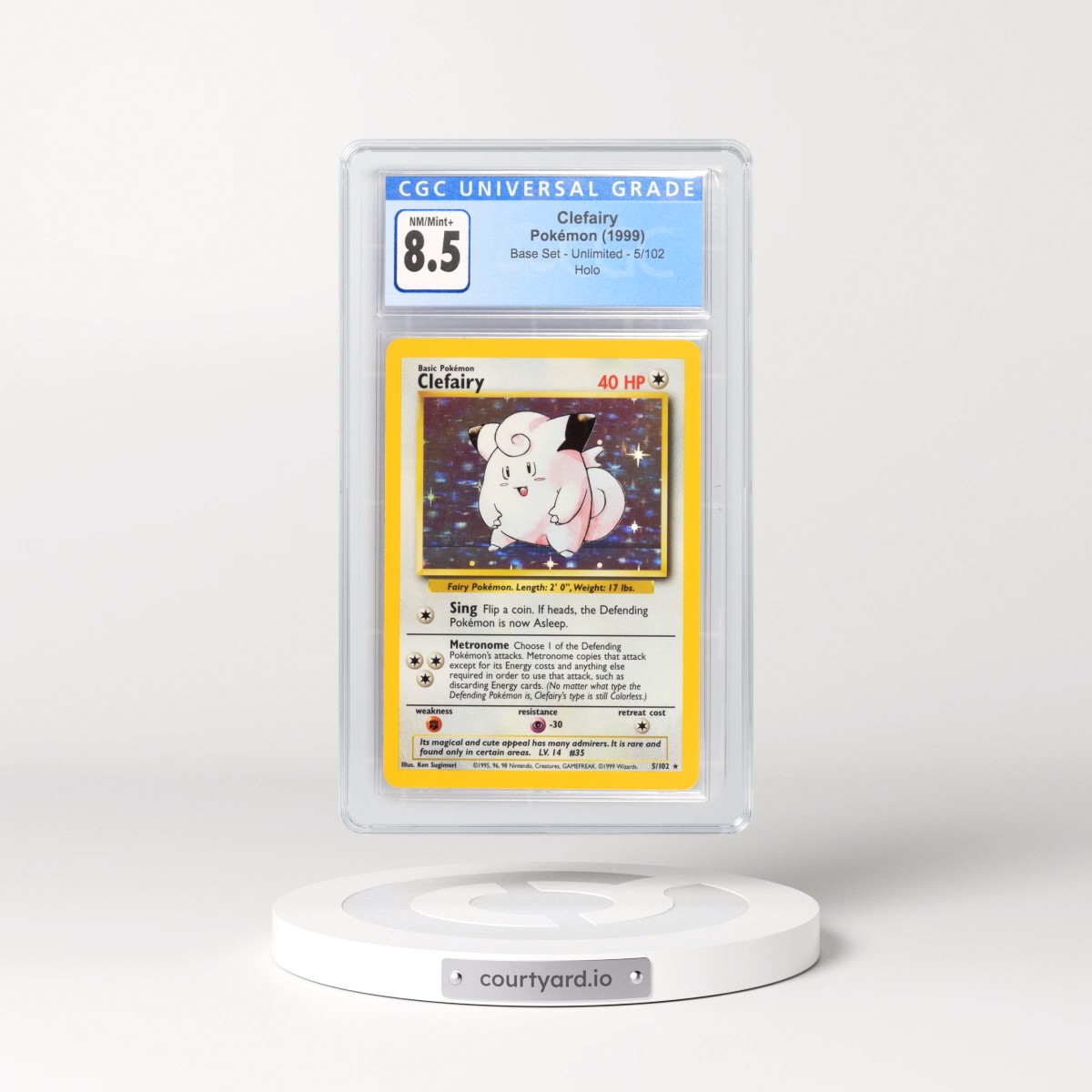 1999 Base Set #5/102 Clefairy - Holo (CGC 8.5 NM-MT+)
