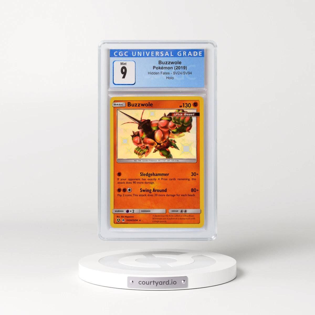 2019 Hidden Fates #SV24/SV94 Buzzwole - Holo (CGC 9 MINT)