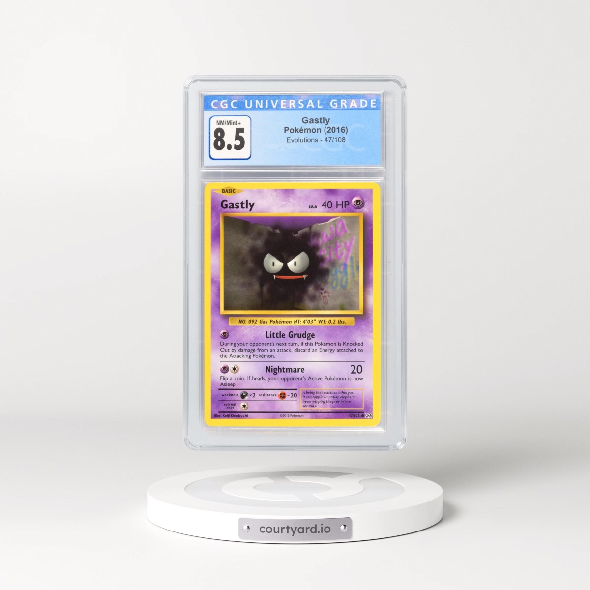 2016 Evolutions #47/108 Gastly (CGC 8.5 NM-MT+)