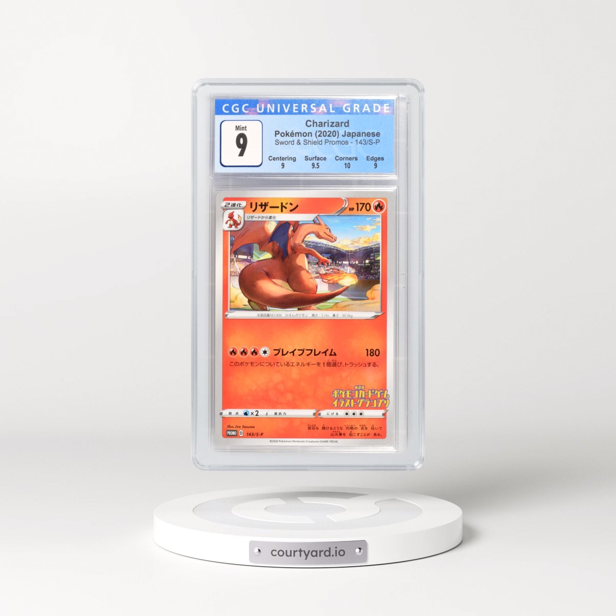 2019 Sword & Shield Promos #143/S-P Charizard - Pokémon Center Pack Purchase (CGC 9 MINT)
