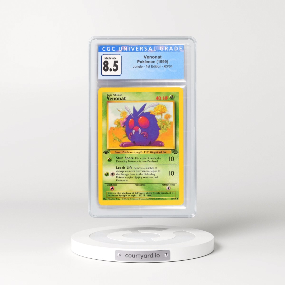 1999 Jungle #63/64 Venonat - 1st Edition 1st Edition (CGC 8.5 NM-MT+)