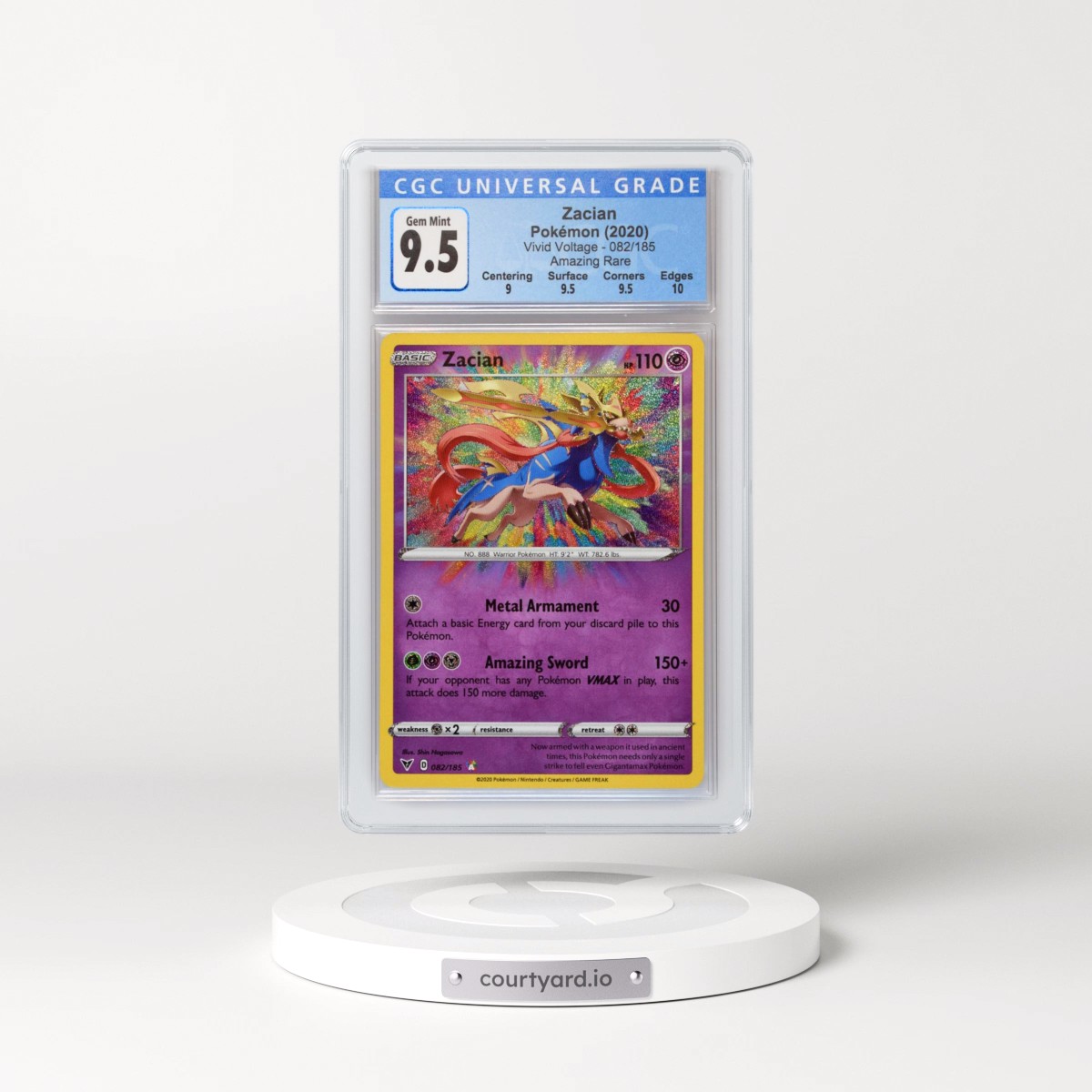 2020 Vivid Voltage Zacian - Amazing Rare Holo #082/185 CGC 10