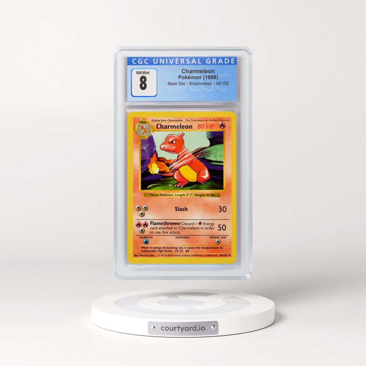 1999 Base Set #24/102 Charmeleon - Shadowless Shadowless (CGC 8 NM-MT)
