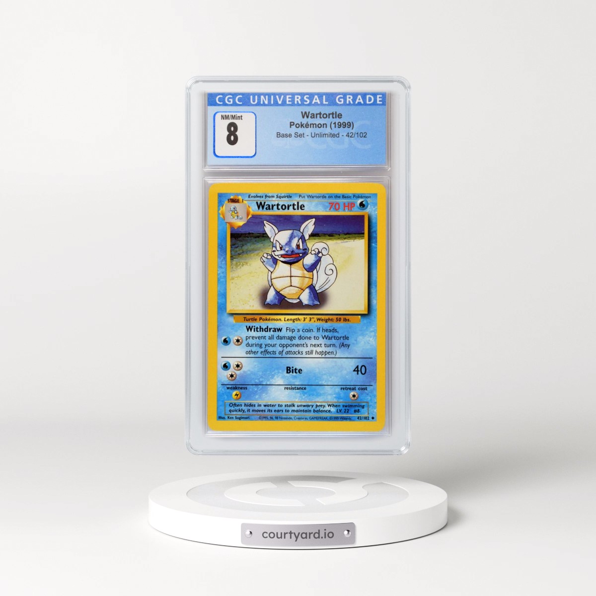 1999 Base Set #42/102 Wartortle (CGC 8 NM-MT)