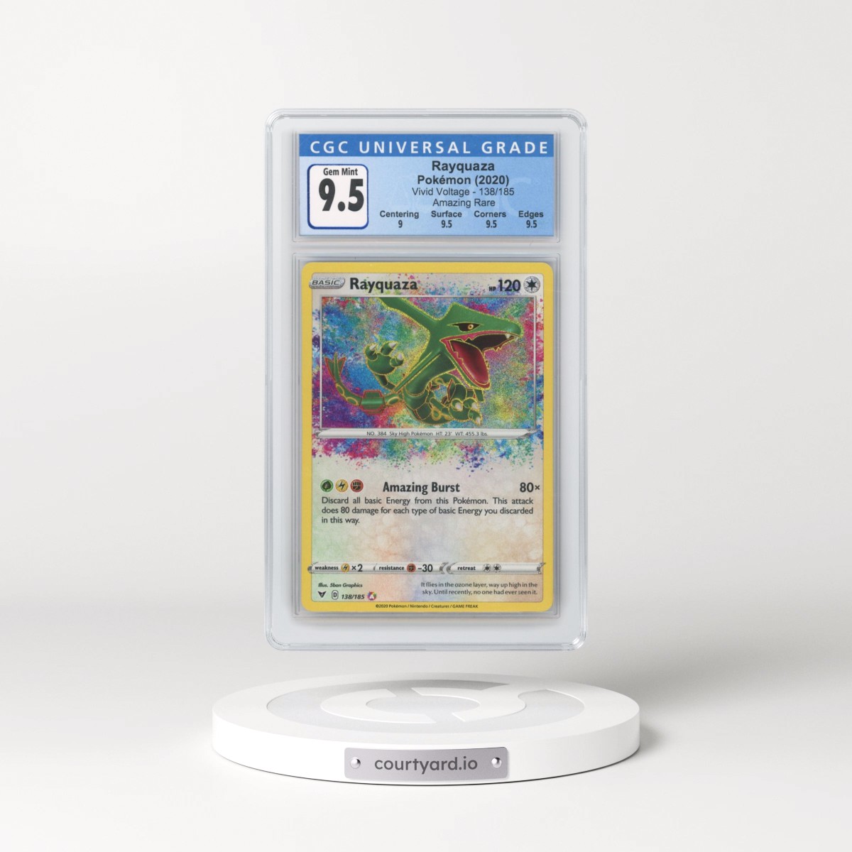2020 Vivid Voltage #138/185 Rayquaza - Amazing Rare Holo (CGC 10 GEM MINT)