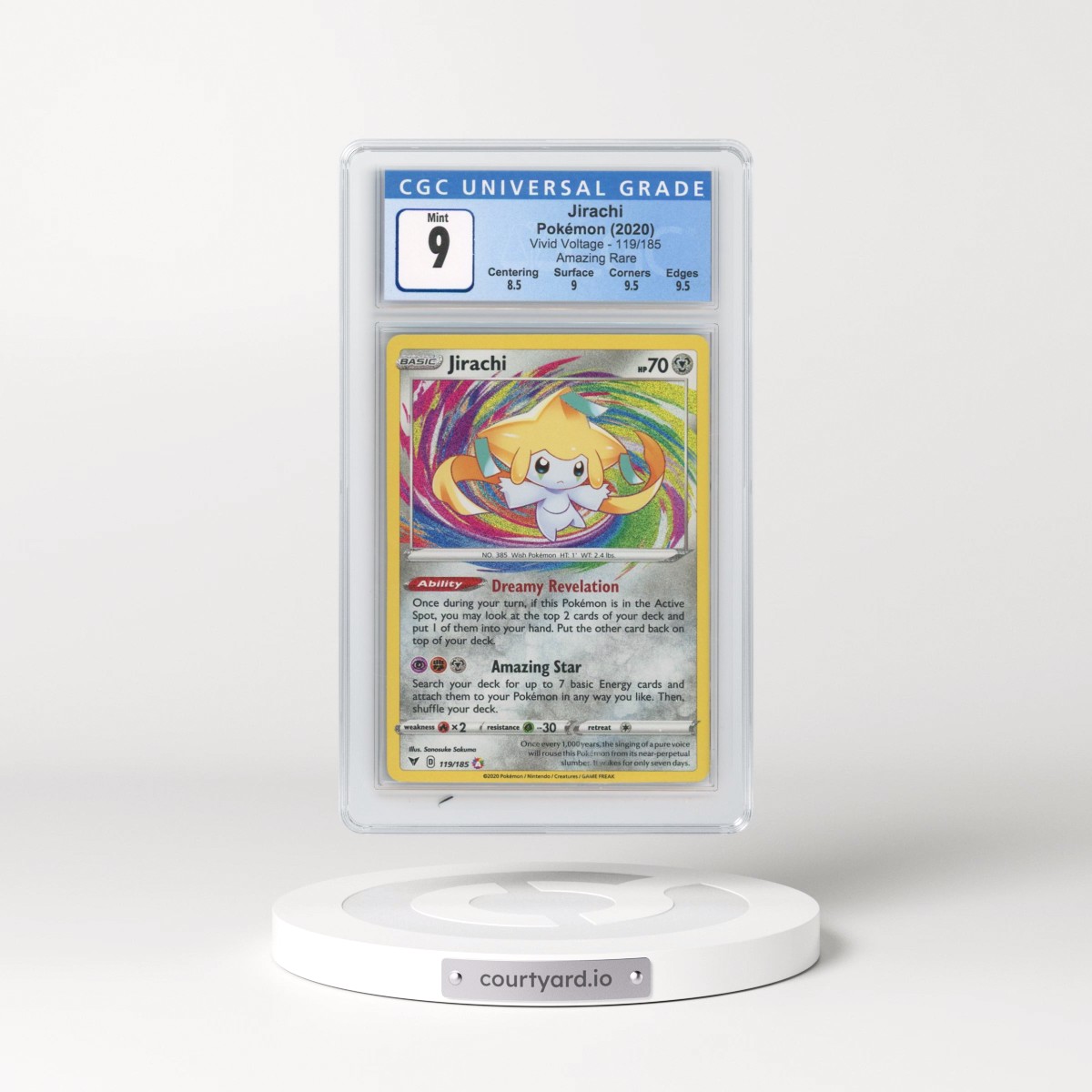 2020 Vivid Voltage #119/185 Jirachi - Amazing Rare Holo (CGC 9 MINT)