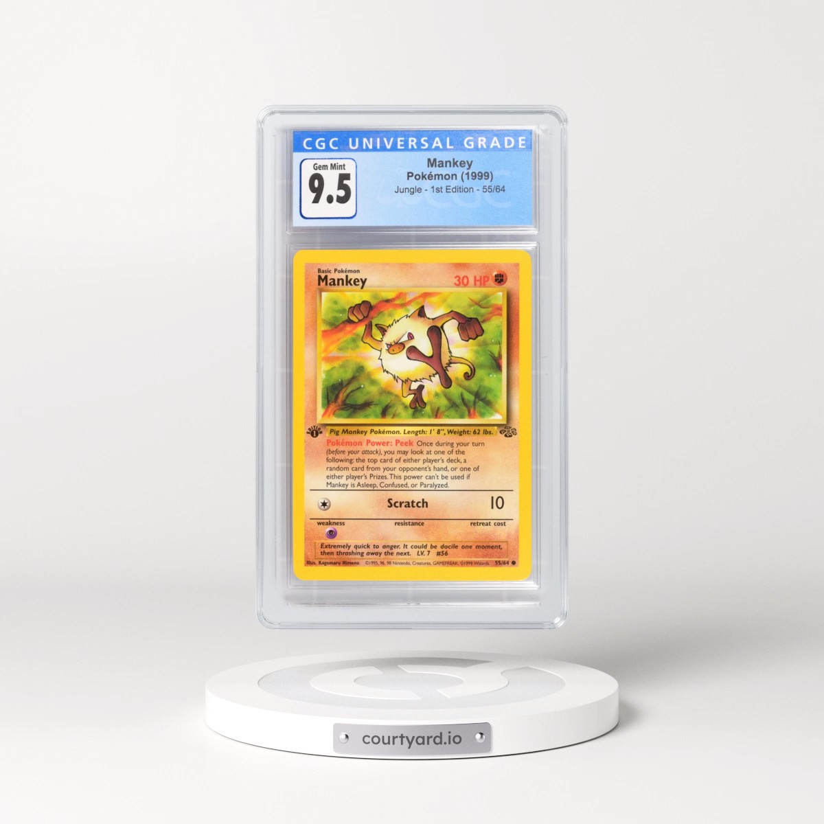 1999 Jungle #55/64 Mankey - 1st Edition 1st Edition (CGC 10 GEM MINT)