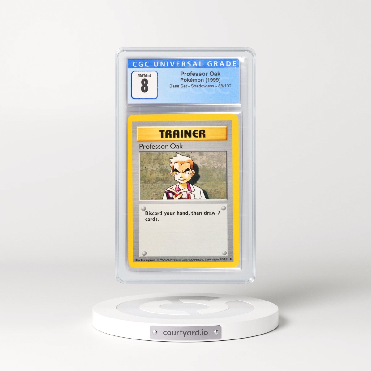 1999 Base Set #88/102 Professor Oak - Shadowless Shadowless (CGC 8 NM-MT)