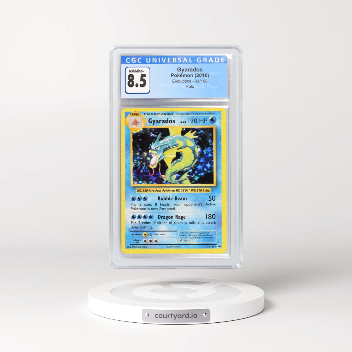 2016 Evolutions #34/108 Gyarados - Holo (CGC 8.5 NM-MT+)