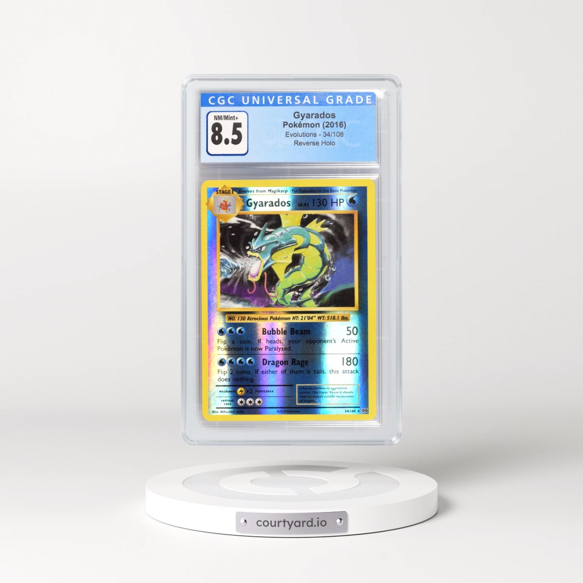 2016 Evolutions #34/108 Gyarados - Reverse Holo (CGC 8.5 NM-MT+)