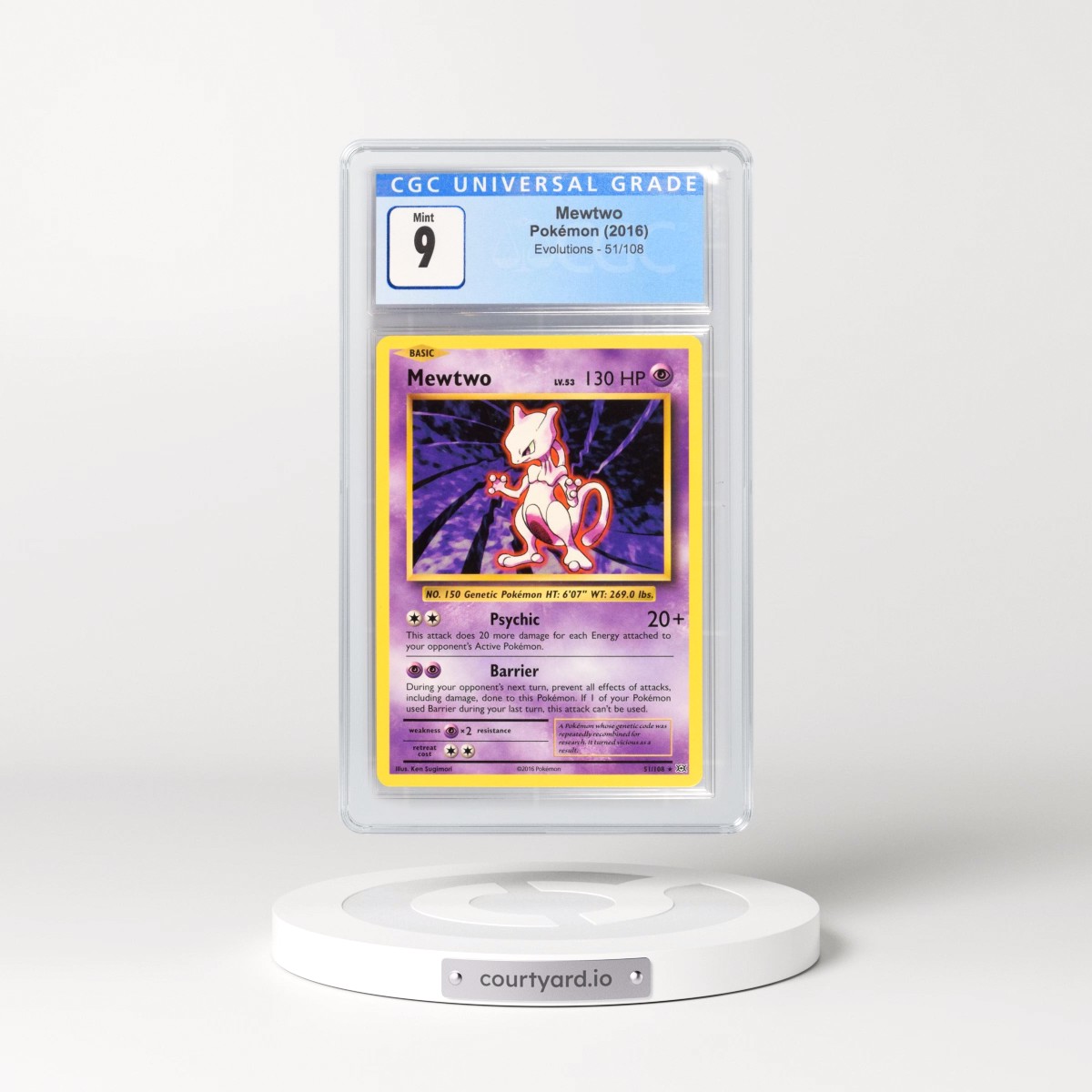 2016 Evolutions #51/108 Mewtwo (CGC 9 MINT)