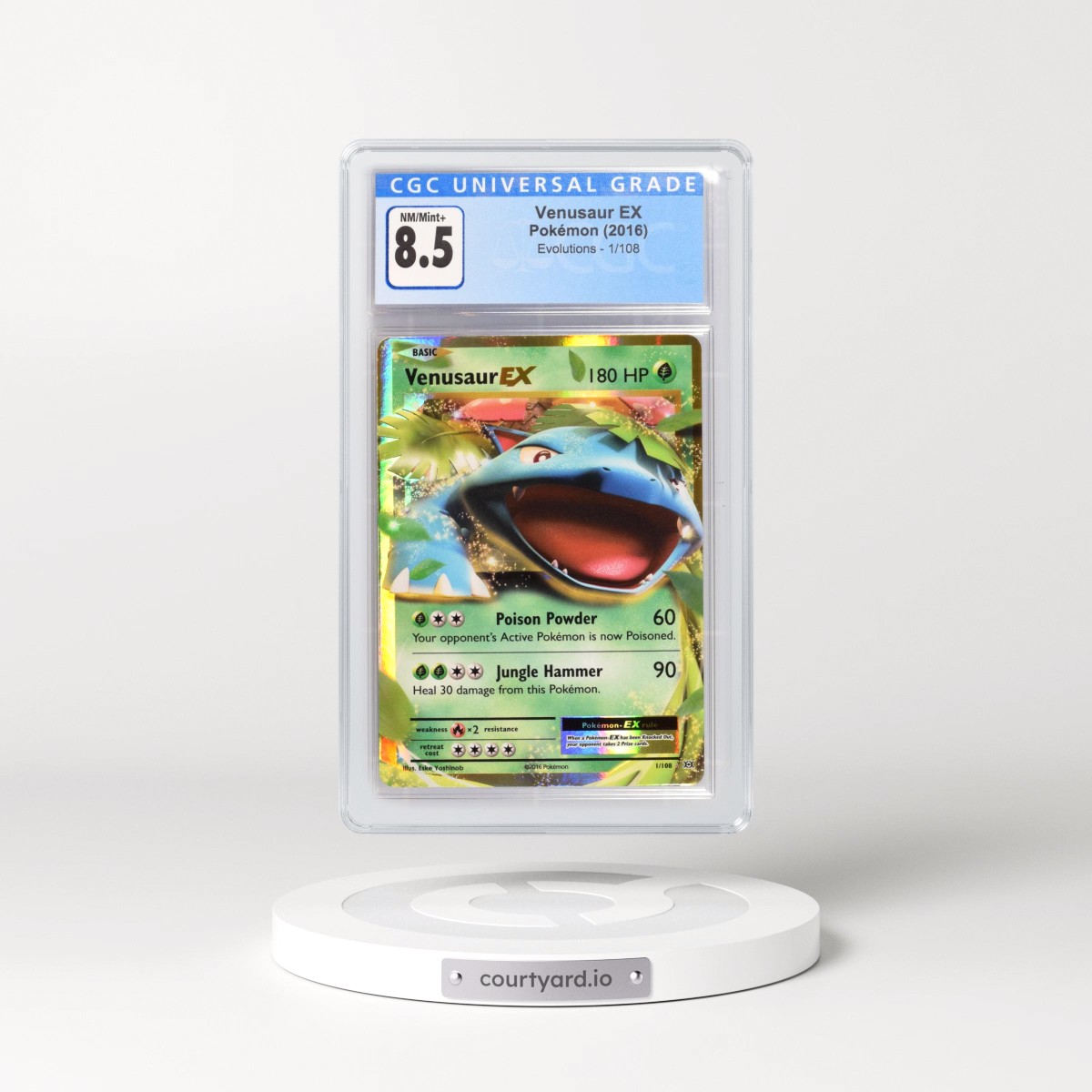 2016 Evolutions #1/108 Venusaur EX - Holo (CGC 8.5 NM-MT+)
