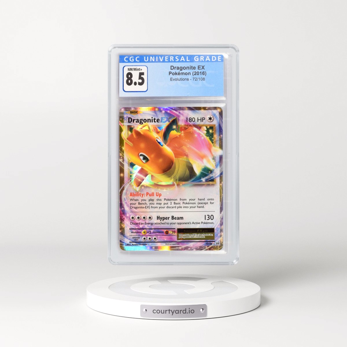 2016 Evolutions #72/108 Dragonite EX - Holo (CGC 8.5 NM-MT+)